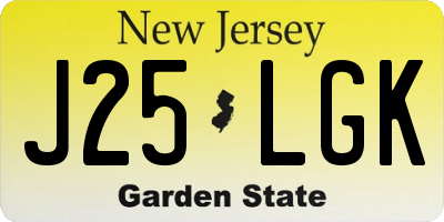 NJ license plate J25LGK
