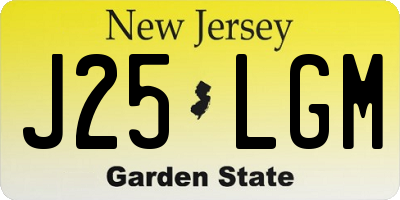 NJ license plate J25LGM