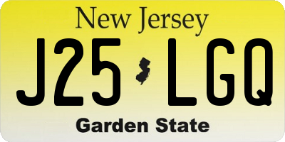 NJ license plate J25LGQ