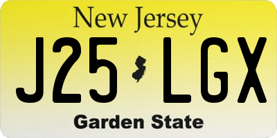 NJ license plate J25LGX