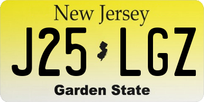 NJ license plate J25LGZ