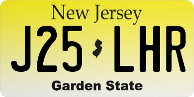 NJ license plate J25LHR