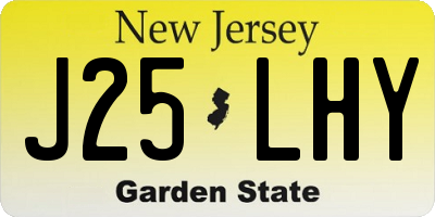 NJ license plate J25LHY