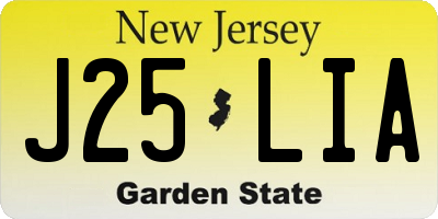NJ license plate J25LIA