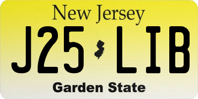 NJ license plate J25LIB