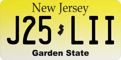 NJ license plate J25LII