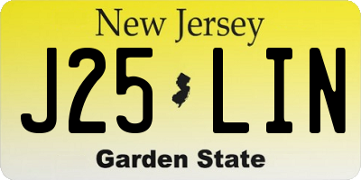 NJ license plate J25LIN