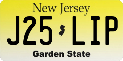NJ license plate J25LIP