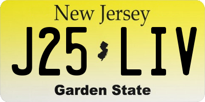 NJ license plate J25LIV