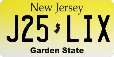 NJ license plate J25LIX