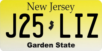NJ license plate J25LIZ