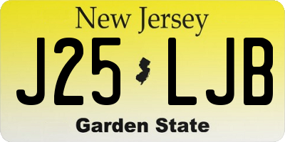 NJ license plate J25LJB