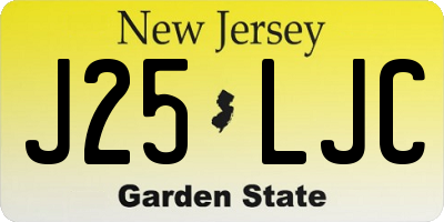 NJ license plate J25LJC