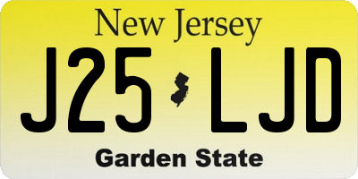 NJ license plate J25LJD