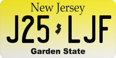 NJ license plate J25LJF