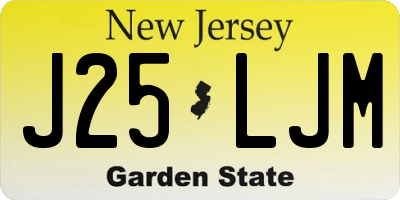 NJ license plate J25LJM