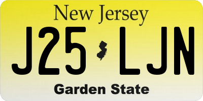 NJ license plate J25LJN