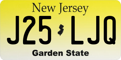 NJ license plate J25LJQ
