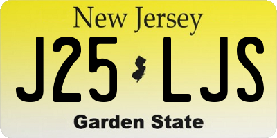 NJ license plate J25LJS