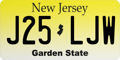 NJ license plate J25LJW