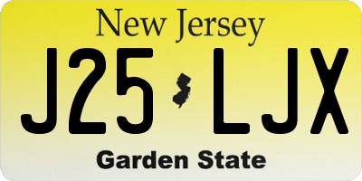 NJ license plate J25LJX