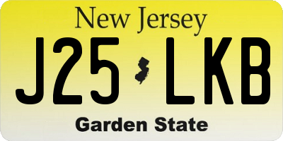 NJ license plate J25LKB