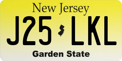 NJ license plate J25LKL