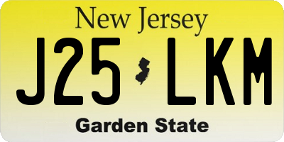 NJ license plate J25LKM