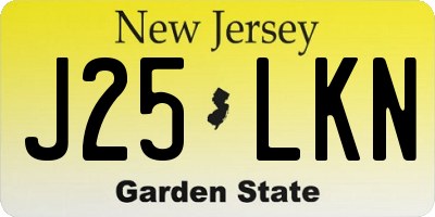 NJ license plate J25LKN