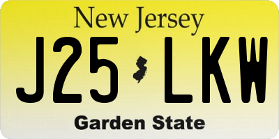 NJ license plate J25LKW