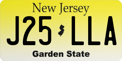NJ license plate J25LLA