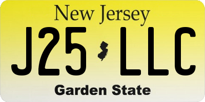 NJ license plate J25LLC