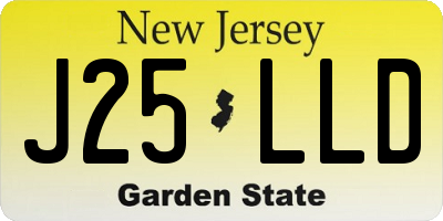 NJ license plate J25LLD