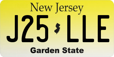 NJ license plate J25LLE