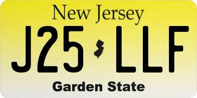 NJ license plate J25LLF