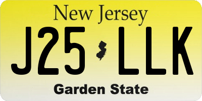 NJ license plate J25LLK
