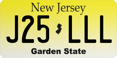 NJ license plate J25LLL