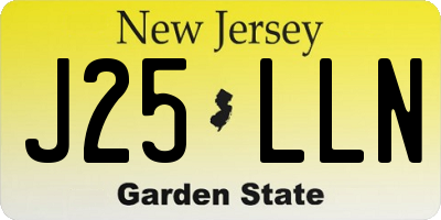 NJ license plate J25LLN