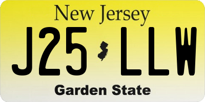 NJ license plate J25LLW