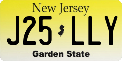 NJ license plate J25LLY