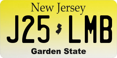 NJ license plate J25LMB