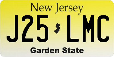 NJ license plate J25LMC