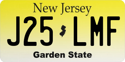 NJ license plate J25LMF