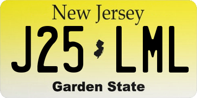 NJ license plate J25LML