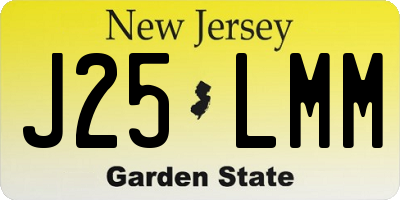 NJ license plate J25LMM