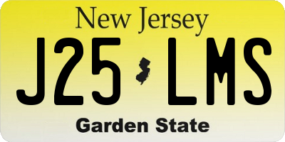 NJ license plate J25LMS