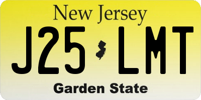 NJ license plate J25LMT