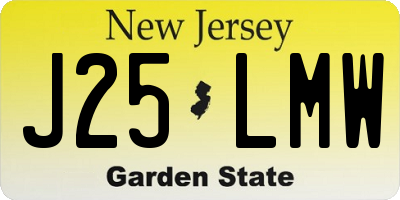 NJ license plate J25LMW