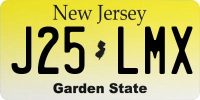 NJ license plate J25LMX