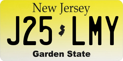 NJ license plate J25LMY